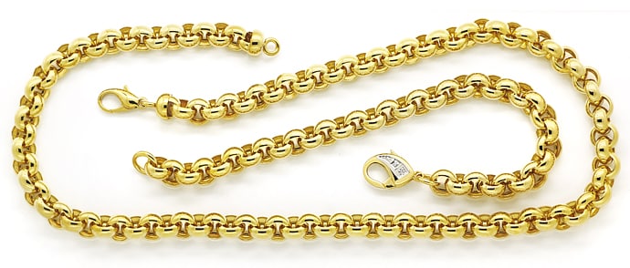 Foto 1 - Goldkette und Armband mit Diamantkarabiner Erbsenmuster, K3133
