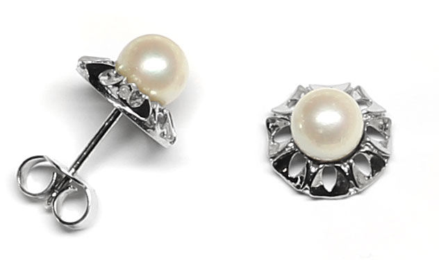 Foto 4 - Perlen-Kette Armband  Ohrringe mit Diamanten-Weißgold, R7382