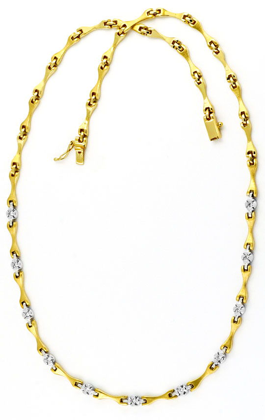 Foto 3 - Brillanten-Diamanten-Collier 0,36ct Gelbgold-Weißgold, S4117