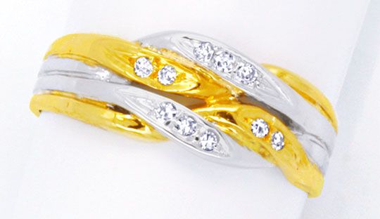 Foto 2 - Moderner Diamant-Ring Gold 14Karat Zweifarbig, S6066