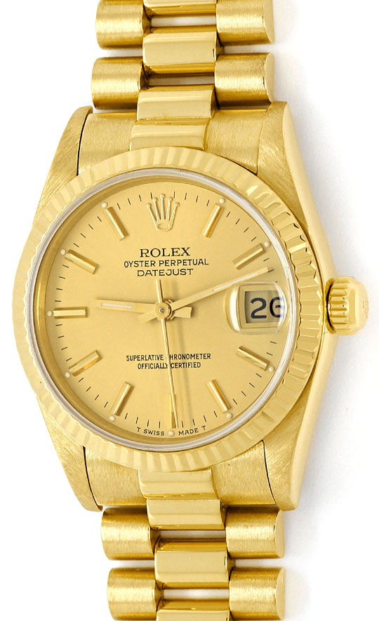 Foto 2 - Rolex Datejust Präsidentband Gelbgold Medium Armbanduhr, U2139